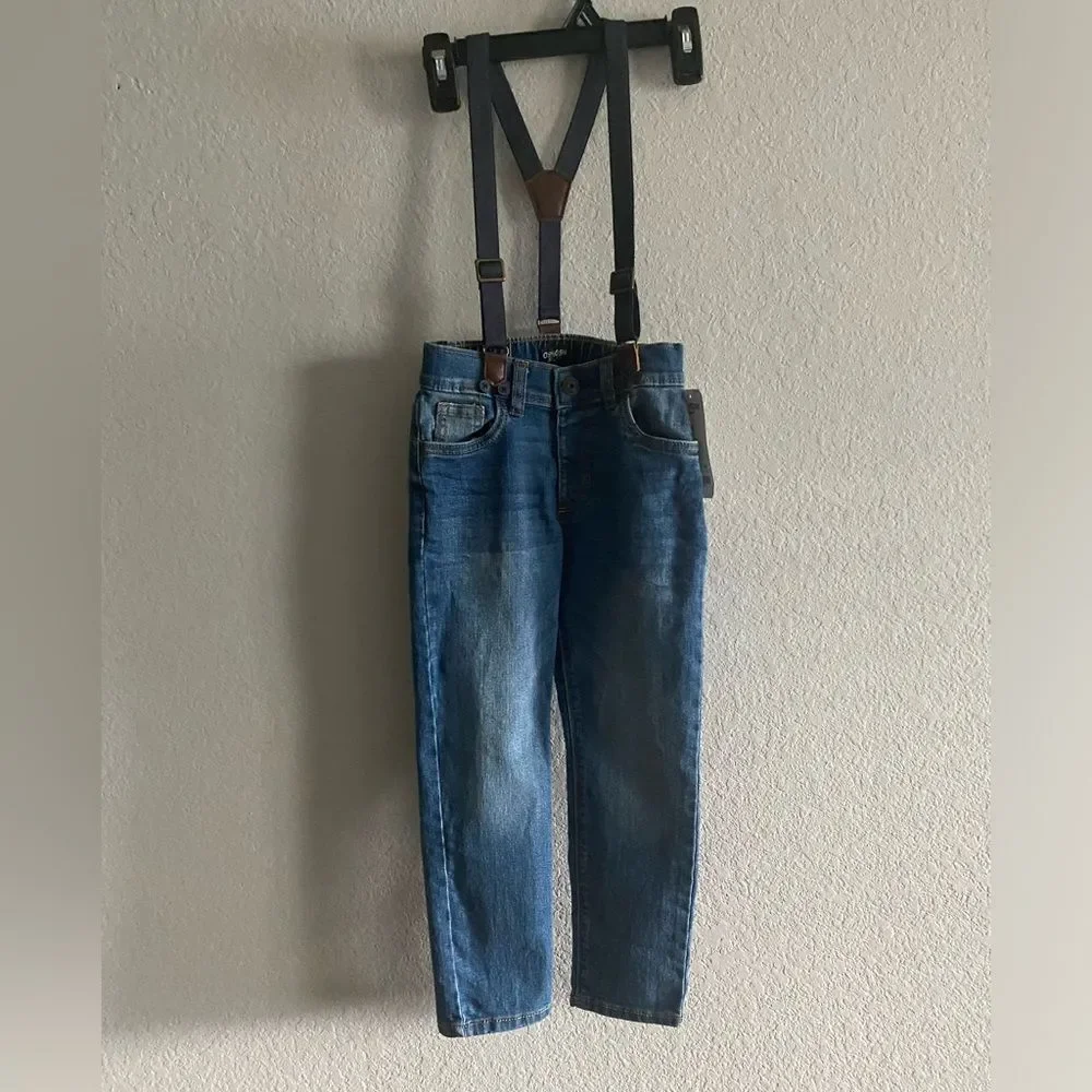 OshKosh B'gosh Toddler Boy Jeans with Suspenders Bottoms Size 5T
